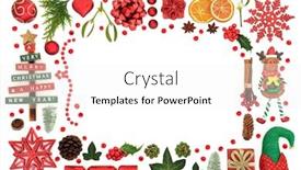  Presentation with winter border - Audience pleasing slide deck consisting of christmas-abstract-background-border backdrop and a sky blue colored foreground