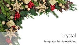  Presentation with holly christmas frame - Slide deck featuring christmas abstract background border background and a white colored foreground