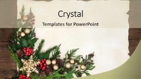  Presentation with christmas holly - Audience pleasing theme consisting of christmas abstract background border backdrop and a lemonade colored foreground