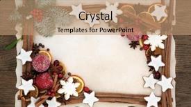  Presentation with winter border - Beautiful slides featuring christmas abstract background border backdrop and a coral colored foreground