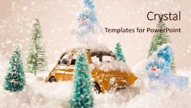  Presentation with snowman - Audience pleasing PPT layouts consisting of christmas abstract background with snowman backdrop and a lemonade colored foreground