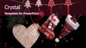  Presentation with christmas black - Slide set consisting of christmas accessories on black background with lights background and a wine colored foreground