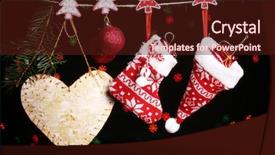  Presentation with christmas black - Audience pleasing PPT theme consisting of christmas accessories on black background with lights backdrop and a tawny brown colored foreground