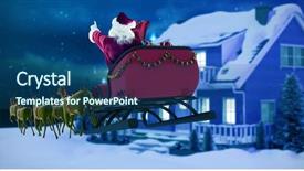  Presentation with starry night - Presentation theme with christmas against starry sky background and a ocean colored foreground