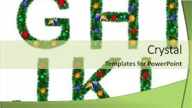  Presentation with white letters - PPT theme with christmas alphabet isolated on a white background set of letters background and a soft green colored foreground