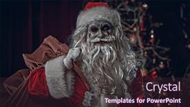  Presentation with scary christmas - Slide deck having christmas-and-halloween-scary-zombie background and a wine colored foreground