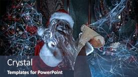  Presentation with scary christmas - Slide set consisting of christmas-and-halloween-scary-zombie background and a ocean colored foreground