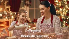  Presentation with merry christmas - Slide deck with christmas and happy holidays family background and a coral colored foreground