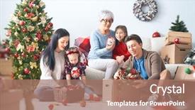  Presentation with decorate - Amazing PPT layouts having christmas and happy holidays granny backdrop and a  colored foreground