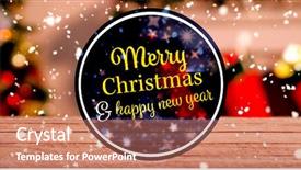  Presentation with happy new year - Cool new presentation with christmas and happy new year backdrop and a coral colored foreground