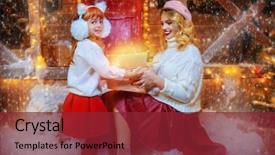  Presentation with happy new year - Amazing slides having christmas and happy new year backdrop and a tawny brown colored foreground