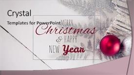  Presentation with merry christmas and new year - Beautiful slide deck featuring christmas and happy new year backdrop and a light gray colored foreground