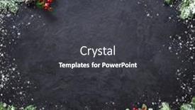  Presentation with christmas holly - Beautiful PPT theme featuring christmas-and-new-year-background backdrop and a dark gray colored foreground