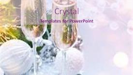  Presentation with sparkling wine - Cool new presentation theme with christmas-and-new-year-celebration backdrop and a sky blue colored foreground