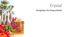  Presentation with flutes - Presentation enhanced with christmas-and-new-year-celebration background and a white colored foreground