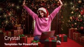  Presentation with next year - Slide deck enhanced with christmas-and-new-year-celebration background and a  colored foreground