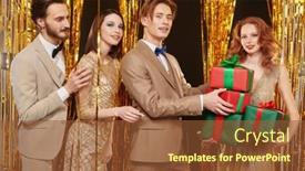  Presentation with shiny gold - Presentation design having christmas-and-new-year-celebration background and a  colored foreground