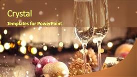  Presentation with new year - PPT layouts consisting of christmas and new year celebration background and a tawny brown colored foreground