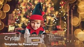  Presentation with next year - Audience pleasing PPT layouts consisting of christmas-and-new-year-concept backdrop and a tawny brown colored foreground