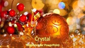  Presentation with christmas new year frame banner - Cool new theme with christmas and new year decoration backdrop and a crimson colored foreground