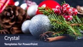  Presentation with christmas new year frame banner - Amazing slide set having christmas and new year decoration backdrop and a  colored foreground