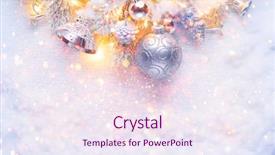  Presentation with design christmas holiday - PPT theme consisting of christmas and new year decoration background and a sky blue colored foreground