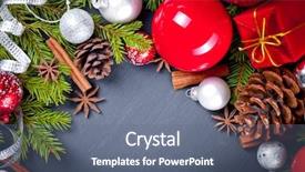  Presentation with christmas new year frame banner - Presentation theme enhanced with christmas and new year decoration background and a ocean colored foreground