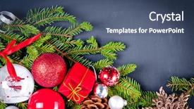  Presentation with merry christmas and new year - Presentation theme consisting of christmas and new year decoration background and a ocean colored foreground