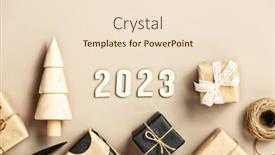  Presentation with eco friendly - PPT theme featuring christmas-and-new-year-flat background and a lemonade colored foreground