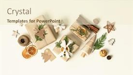  Presentation with eco friendly - Theme having christmas-and-new-year-flat background and a cream colored foreground