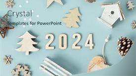  Presentation with new year - PPT theme enhanced with christmas-and-new-year-flat and a sky blue colored foreground