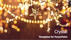 Presentation with twinkling stars - Theme having christmas and new year glowing background and a tawny brown colored foreground
