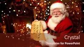  Presentation with christmas presents - Amazing PPT layouts having christmas-and-new-year-happy backdrop and a tawny brown colored foreground