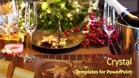  Presentation with christmas new year frame banner - Beautiful slide deck featuring christmas and new year holiday backdrop and a tawny brown colored foreground