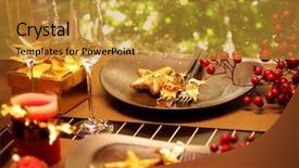  Presentation with new year - PPT theme with christmas and new year holiday background and a gold colored foreground