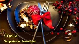  Presentation with new year - Presentation design featuring christmas and new year holiday background and a wine colored foreground