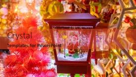  Presentation with new year - Colorful presentation design enhanced with christmas-and-new-year-miniature backdrop and a red colored foreground