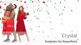  Presentation with christmas sale - Slides with christmas-and-new-year-sale background and a white colored foreground