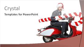  Presentation with christmas sale - Presentation design featuring christmas-and-new-year-sale background and a white colored foreground