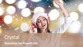  Presentation with christmas music - Theme featuring christmas and new year song background and a coral colored foreground