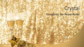  Presentation with champagne gold - Slides with christmas and new year theme background and a blonde colored foreground