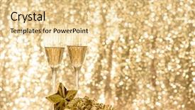  Presentation with champagne gold - Audience pleasing slides consisting of christmas and new year theme backdrop and a blonde colored foreground