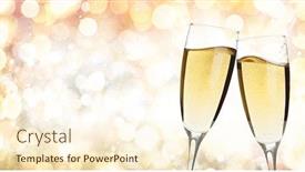  Presentation with new year card - Colorful theme enhanced with christmas-and-new-year-wide backdrop and a cream colored foreground