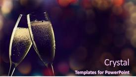  Presentation with new year card - Cool new presentation theme with christmas-and-new-year-wide backdrop and a wine colored foreground