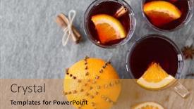  Presentation with mulled wine - Amazing presentation design having christmas-and-seasonal-drinks-concept backdrop and a gold colored foreground