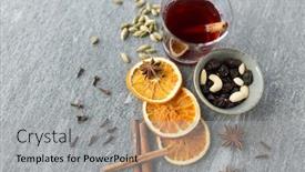  Presentation with mulled wine - Presentation design featuring christmas-and-seasonal-drinks-concept background and a light gray colored foreground