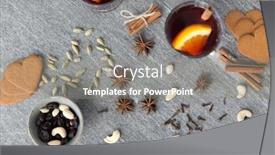  Presentation with mulled wine - Audience pleasing presentation design consisting of christmas-and-seasonal-drinks-concept backdrop and a gray colored foreground