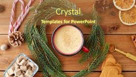  Presentation with candy canes - Colorful slide deck enhanced with christmas-and-seasonal-drinks-concept backdrop and a red colored foreground