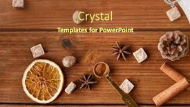  Presentation with pine cone - PPT layouts consisting of christmas-and-seasonal-drinks-concept background and a tawny brown colored foreground