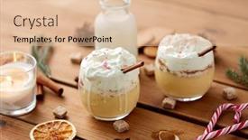  Presentation with candle christmas - Amazing theme having christmas-and-seasonal-drinks-concept backdrop and a lemonade colored foreground